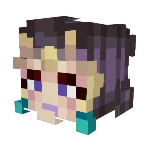 LunaSparkz Minecraft avatar head, 3D render