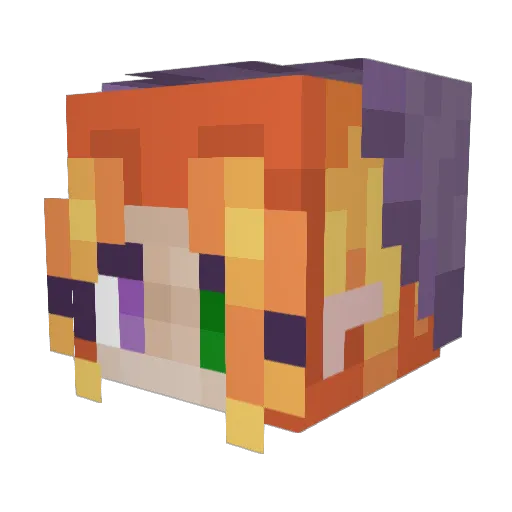 LunaSquared Minecraft avatar head, 3D render