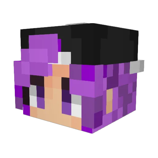 LunaTheEnby Minecraft avatar head, 3D render