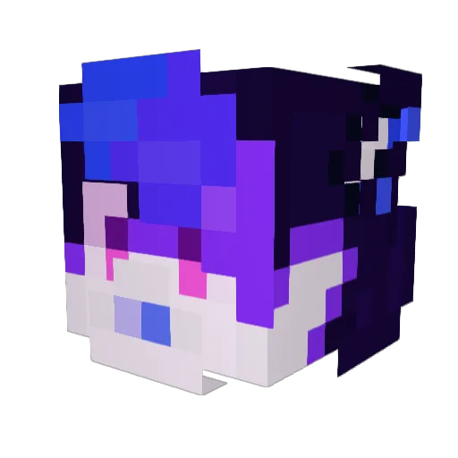 LunaThePrima Minecraft avatar head, 3D render