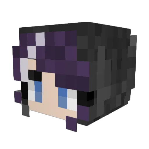 LunaTheWolf72 Minecraft avatar head, 3D render