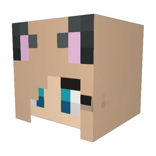 LunaWolf472 Minecraft avatar head, 3D render
