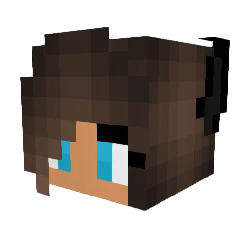 LunaWolfie96 Minecraft avatar head, 3D render