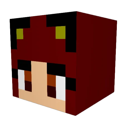 LunaXD Minecraft avatar head, 3D render