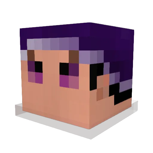 Luna_Blu Minecraft avatar head, 3D render