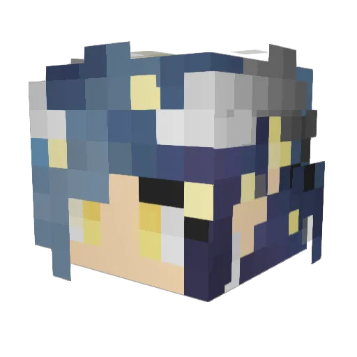 Luna_Blue Minecraft avatar head, 3D render
