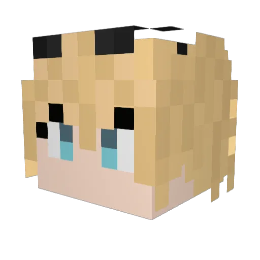Luna_K Minecraft avatar head, 3D render