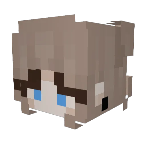 Luna_Pack_Onyx Minecraft avatar head, 3D render