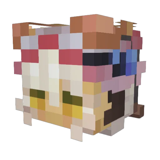 Luna_VR123 Minecraft avatar head, 3D render