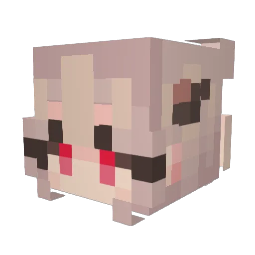 Luna_wk Minecraft avatar head, 3D render