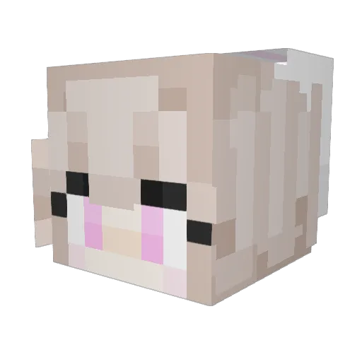 Lunabunii Minecraft avatar head, 3D render