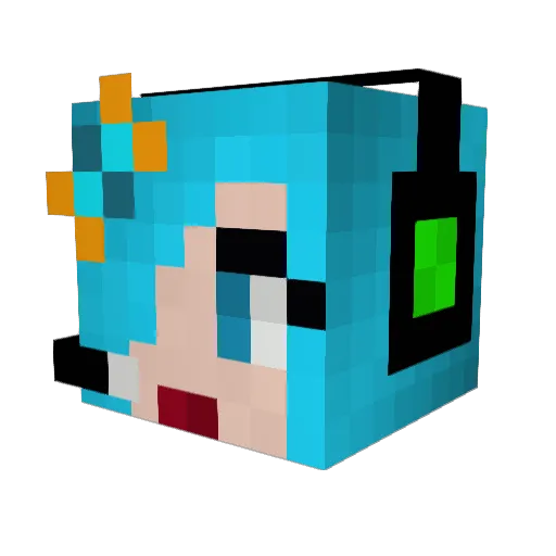 Lunacat785 Minecraft avatar head, 3D render