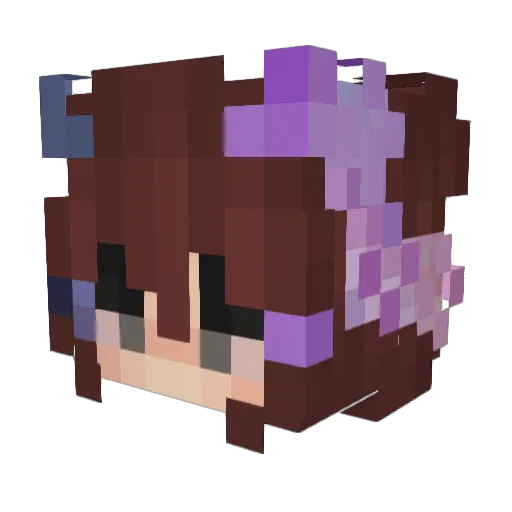 Lunacles Minecraft avatar head, 3D render