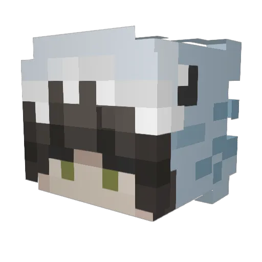 Lunacpvp Minecraft avatar head, 3D render