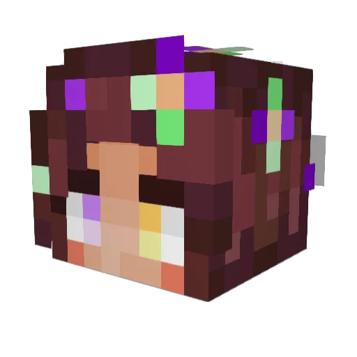 Lunader Minecraft avatar head, 3D render