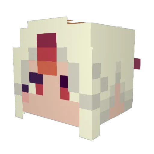 Lunadine Minecraft avatar head, 3D render