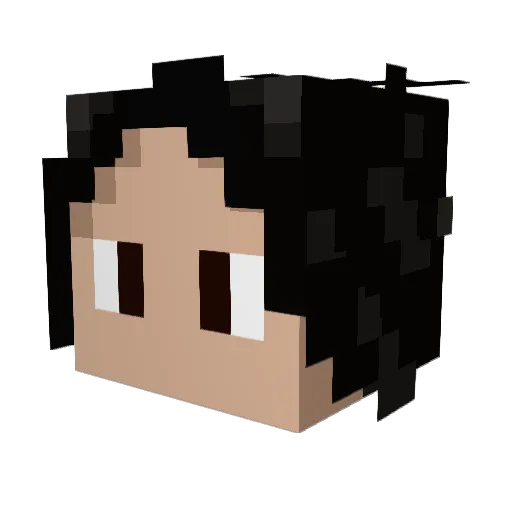 Lunadrix Minecraft avatar head, 3D render