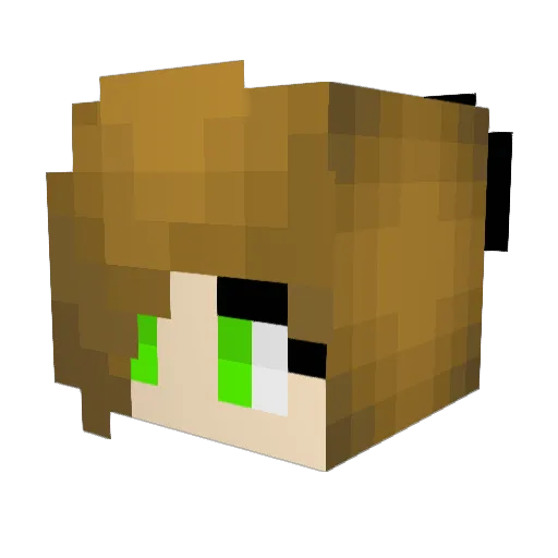 LunafieLight Minecraft avatar head, 3D render