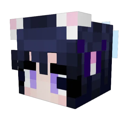 Lunakynd Minecraft avatar head, 3D render
