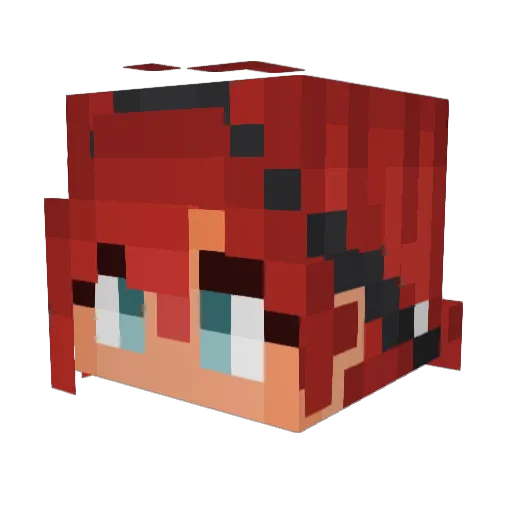 Lunalaris Minecraft avatar head, 3D render