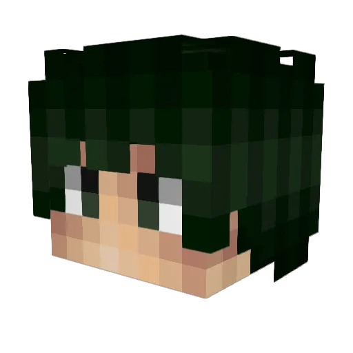 Lunalas Minecraft avatar head, 3D render