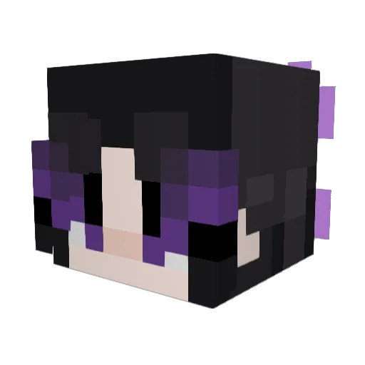 Lunalatic Minecraft avatar head, 3D render