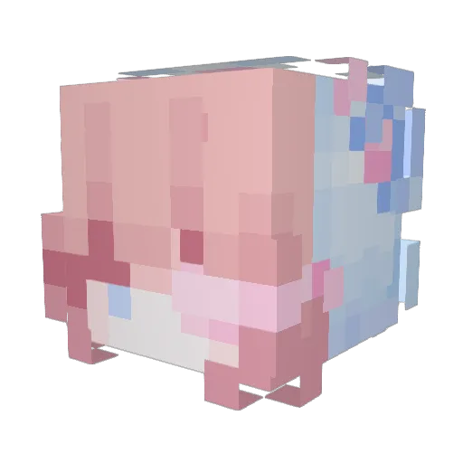 Lunalaw Minecraft avatar head, 3D render