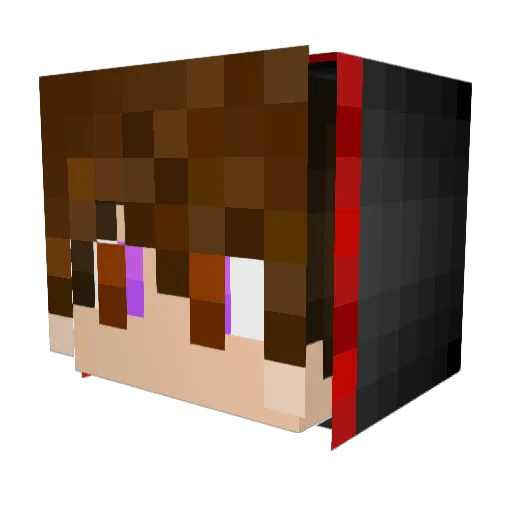 Lunalizer Minecraft avatar head, 3D render