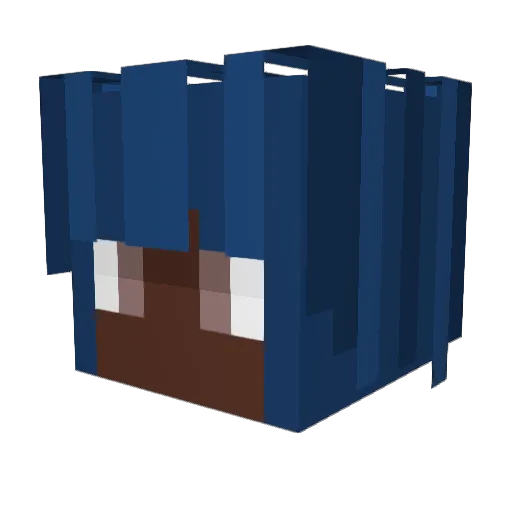 Lunallo Minecraft avatar head, 3D render