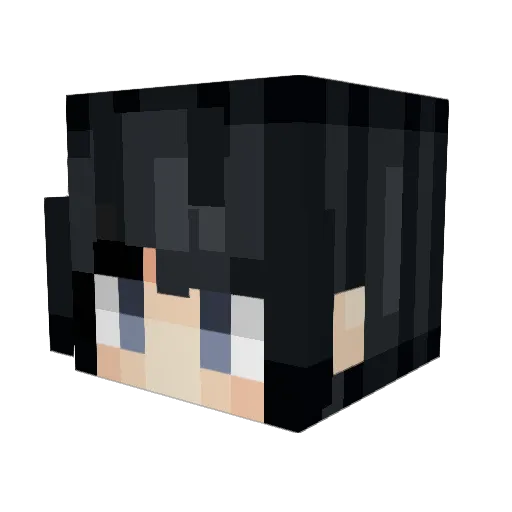 Lunalushi Minecraft avatar head, 3D render