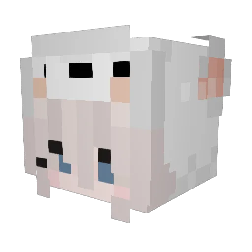 Lunamic Minecraft avatar head, 3D render