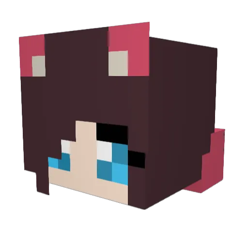 Lunamie91 Minecraft avatar head, 3D render