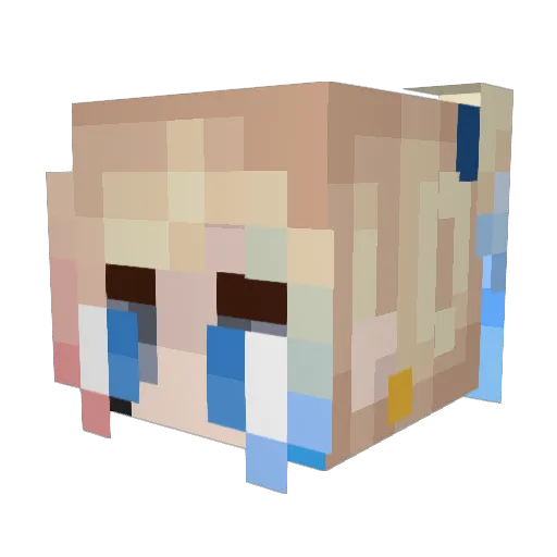 Lunamoon03 Minecraft avatar head, 3D render