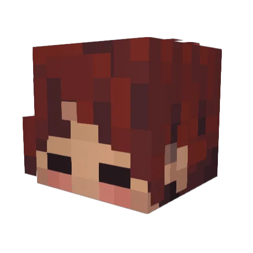 Lunanan Minecraft avatar head, 3D render