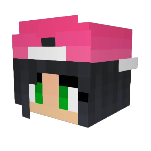 Lunannex Minecraft avatar head, 3D render