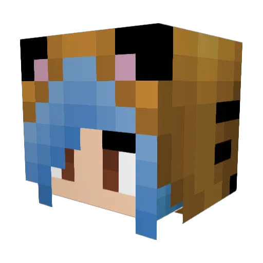 Lunanolani Minecraft avatar head, 3D render