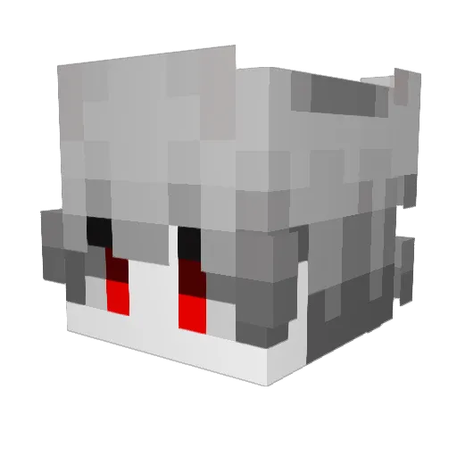Lunanpc Minecraft avatar head, 3D render