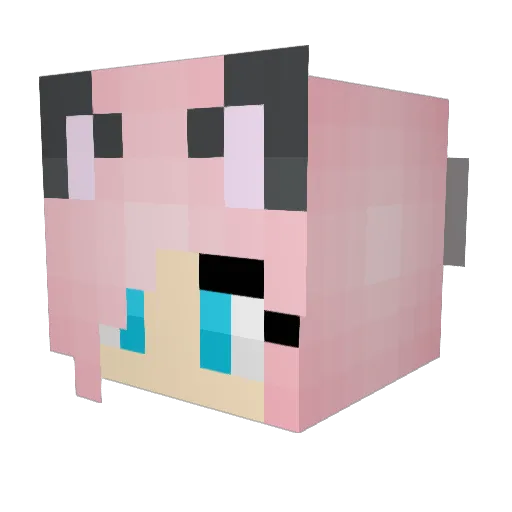Lunaphere Minecraft avatar head, 3D render