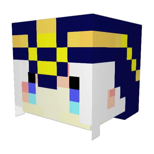 Lunapip Minecraft avatar head, 3D render