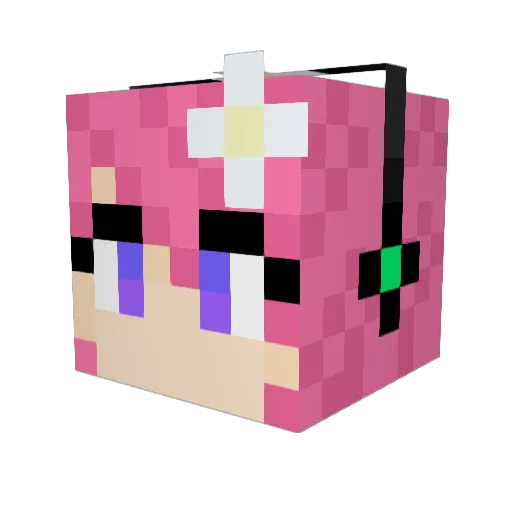 Lunaplexe Minecraft avatar head, 3D render