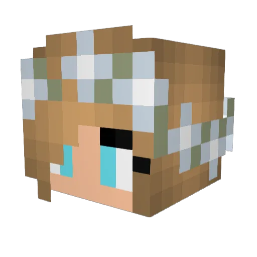 LunarFoxes Minecraft avatar head, 3D render