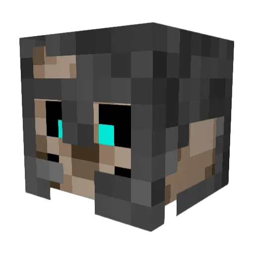 LunarMortem Minecraft avatar head, 3D render