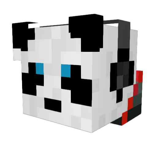 LunarPanda66951 Minecraft avatar head, 3D render