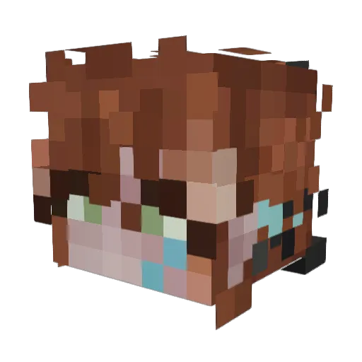 LunarRabb1t Minecraft avatar head, 3D render