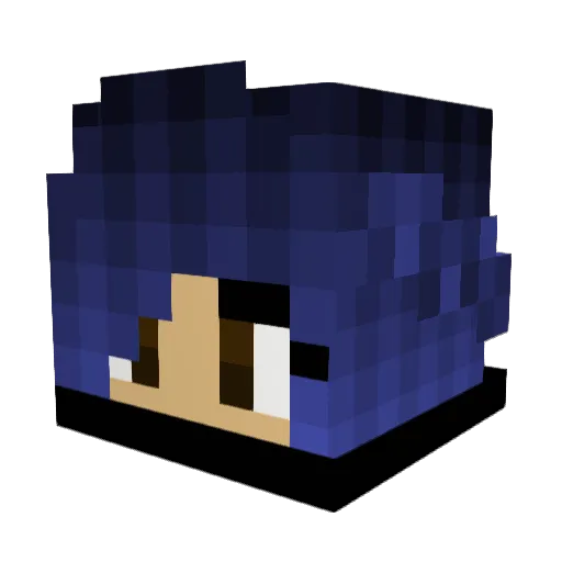 Lunareh Minecraft avatar head, 3D render