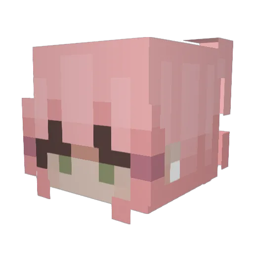 Lunareth Minecraft avatar head, 3D render