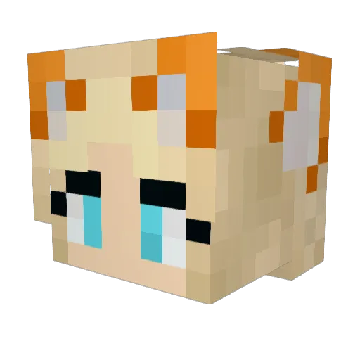 Lunarhy Minecraft avatar head, 3D render