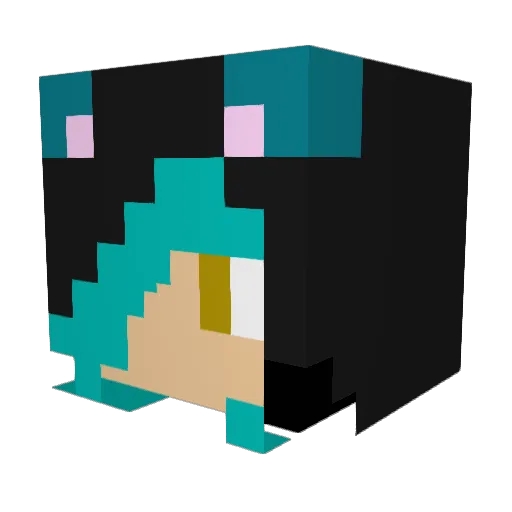 LunariAmari Minecraft avatar head, 3D render