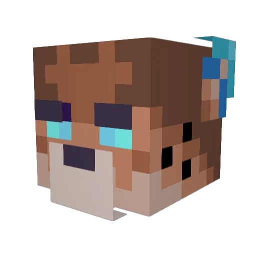 LunarinLynx Minecraft avatar head, 3D render