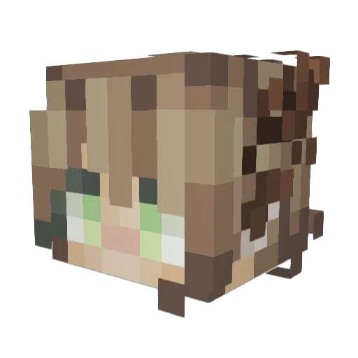 Lunarla Minecraft avatar head, 3D render